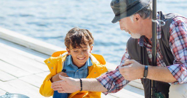 Father and son fishing