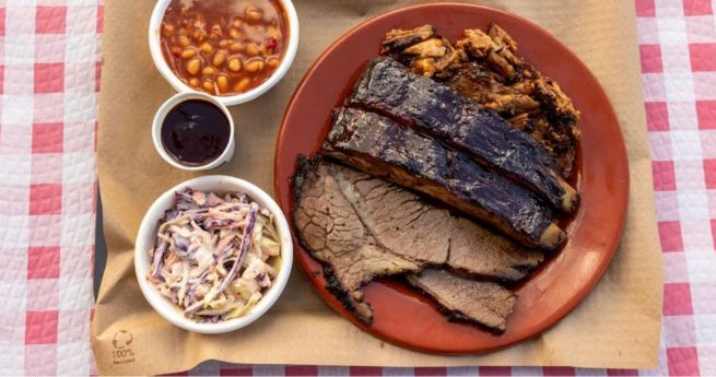 Bbq brisket on a plate