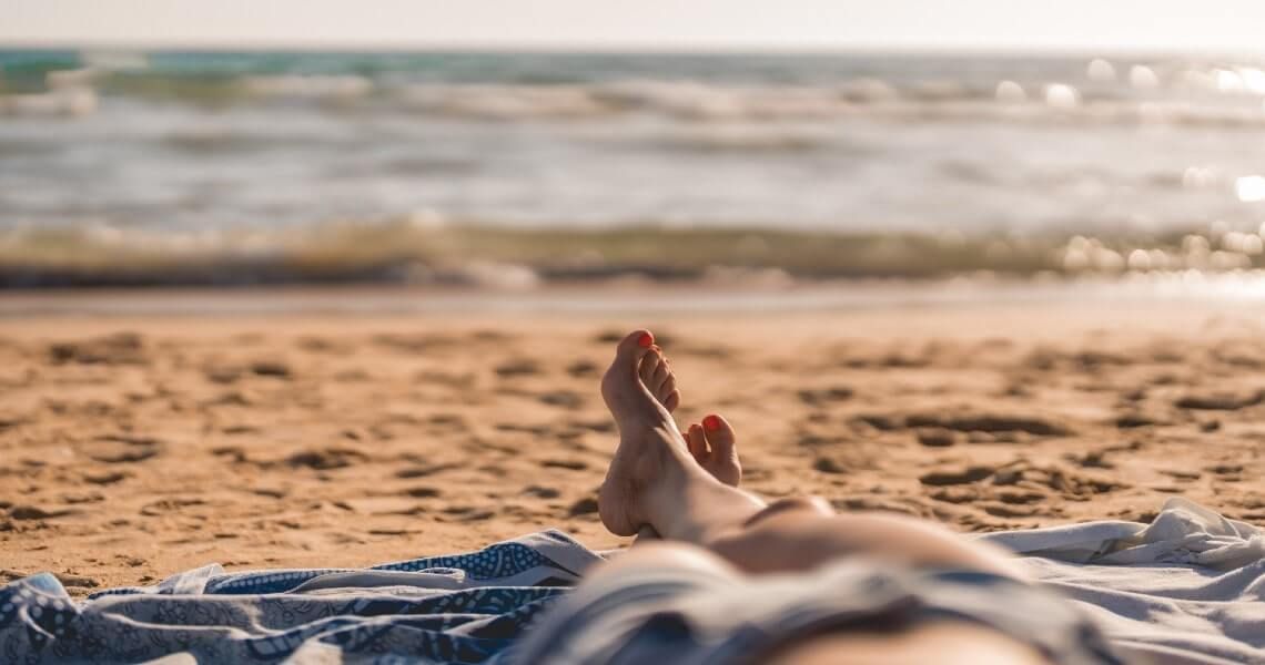 woman sunbathing