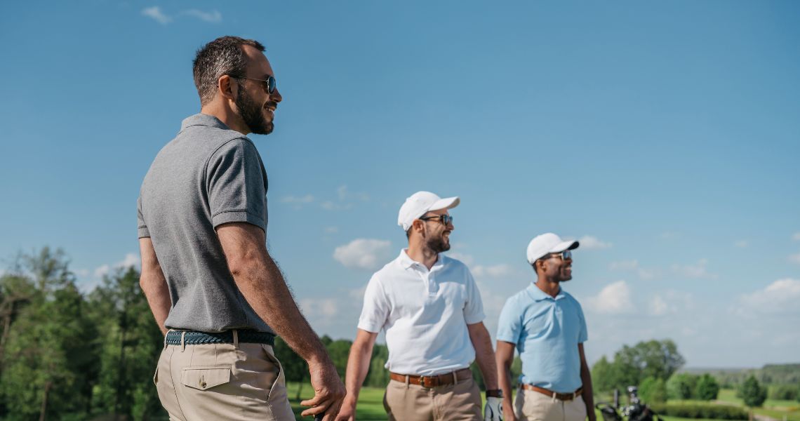 tee off at the top palacios golf course-men golfing-1-min Palacios TX Golfing